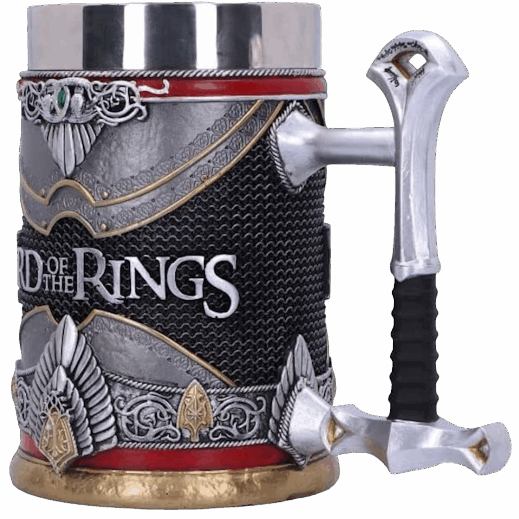 403815 large boccale tankard licenza ufficiale lord of the rings di aragorn 15 5 cm by nemesis now signore degli anelli
